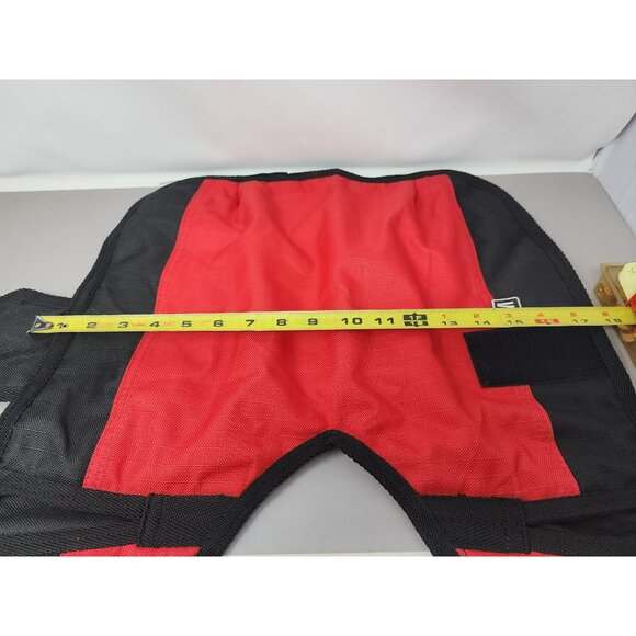 Badger Tuff Small Dog Coat Jacket Red Black With Adjustable Buckle & Belly Strap - Picture 6 of 10